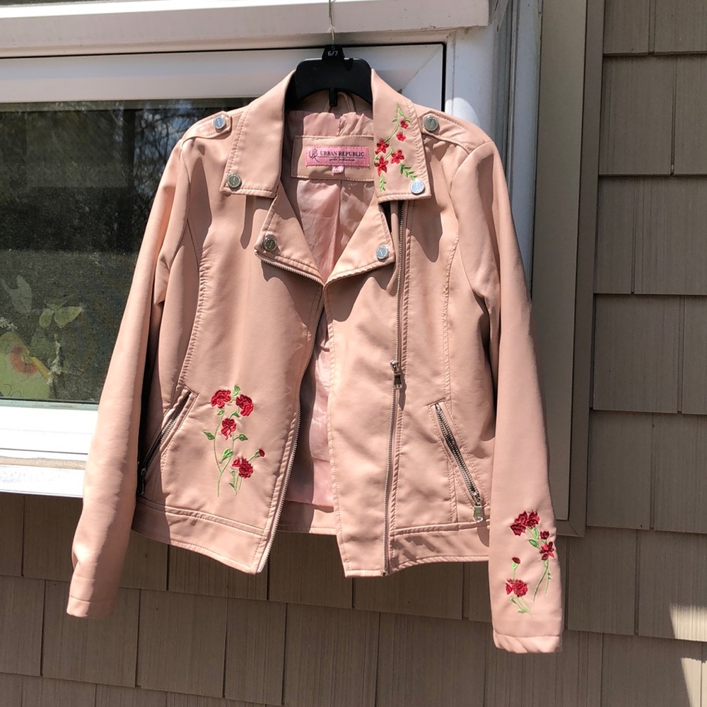 Girls Pink Fake Leather Jacket LAST CHANCE